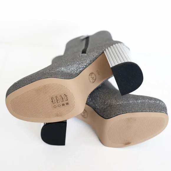 MICHAEL Michael Kors.Silver Platform Booties.Sz 8.5. - Picture 13 of 16